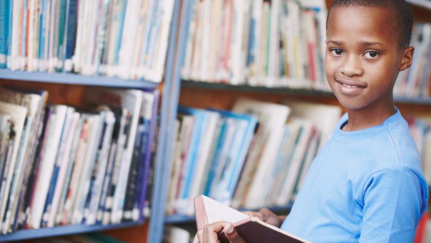 child reading a book