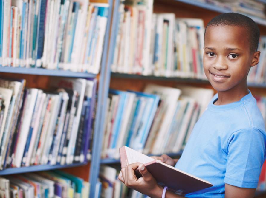 child reading a book