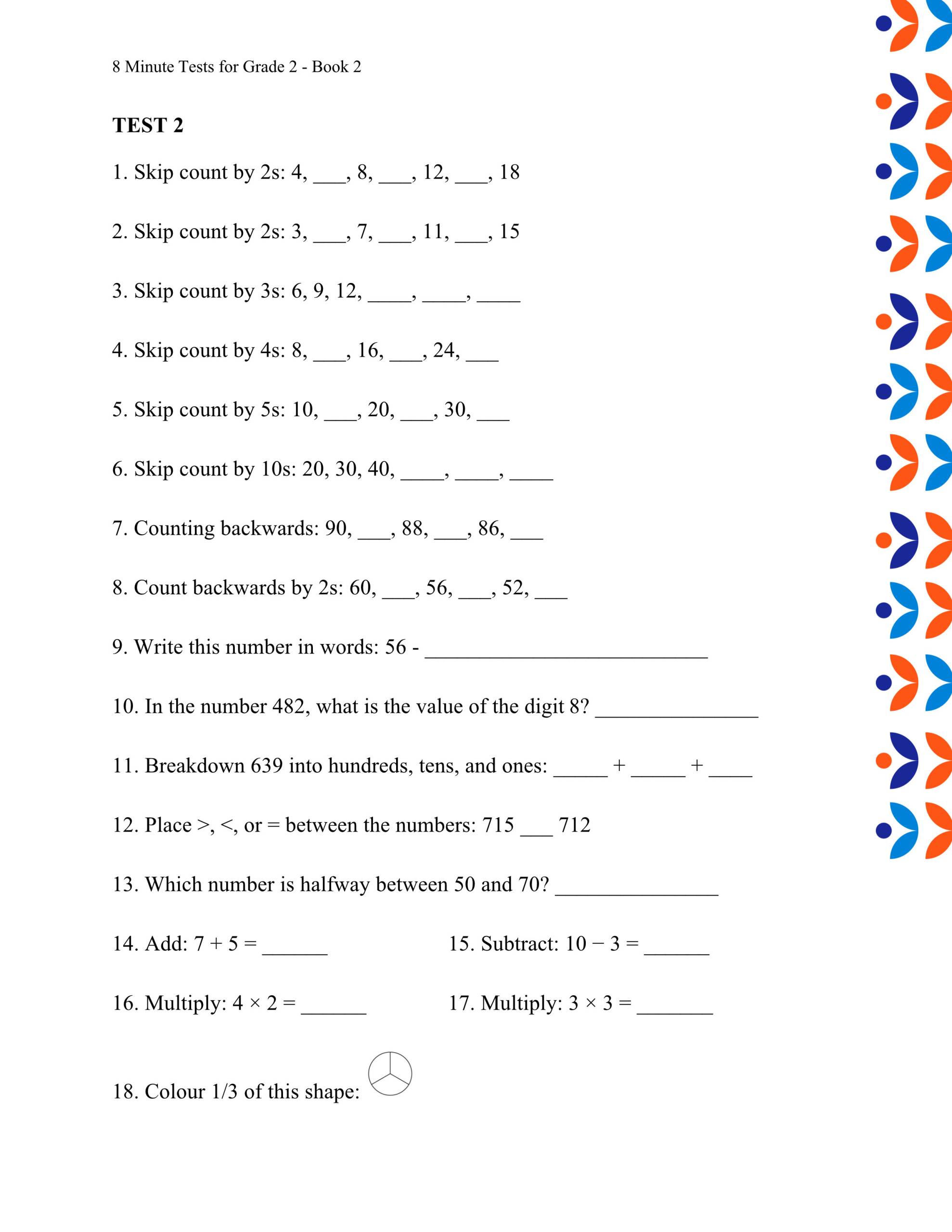 8 minute tests numeracy for grade 2 Edition 2 - Image 4