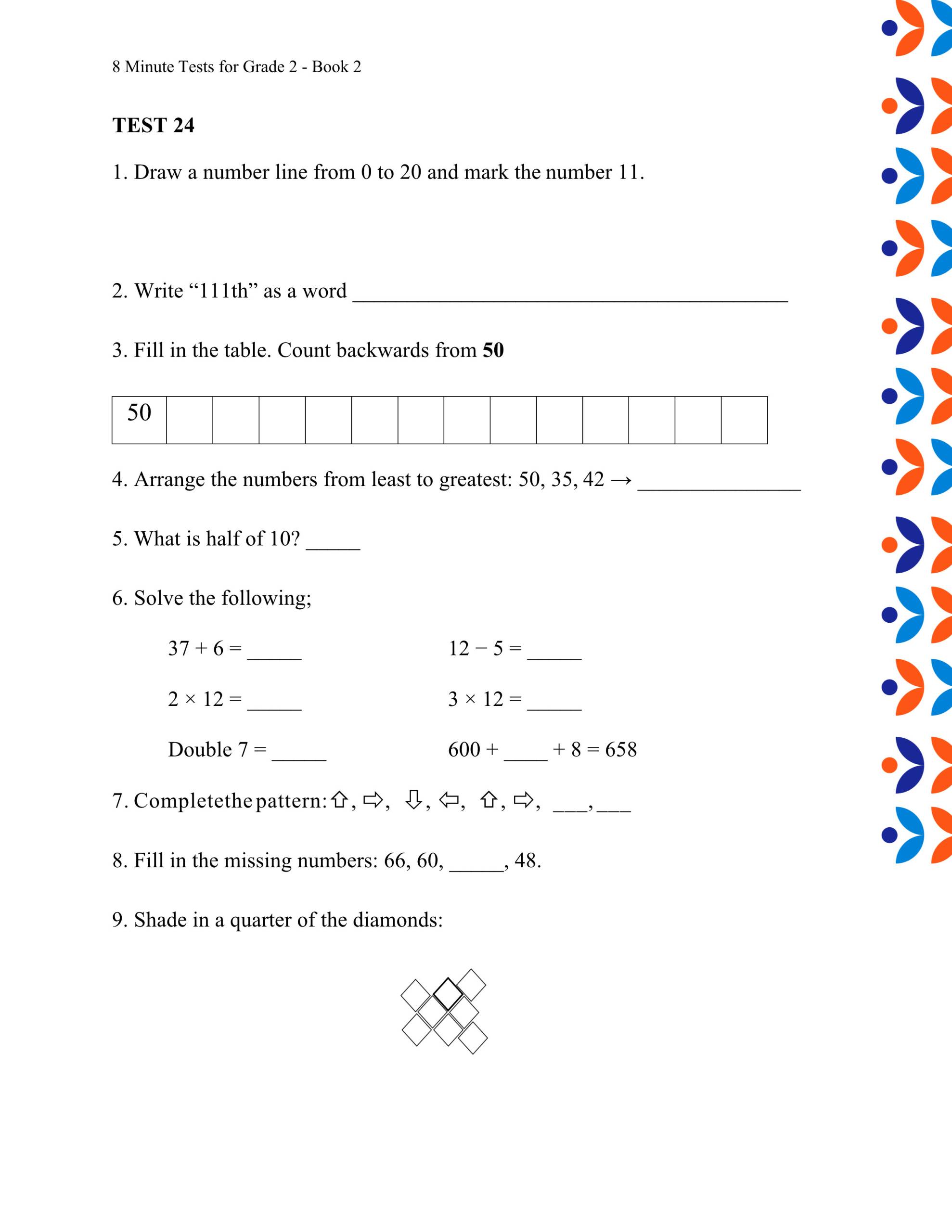 8 minute tests numeracy for grade 2 Edition 2 - Image 5