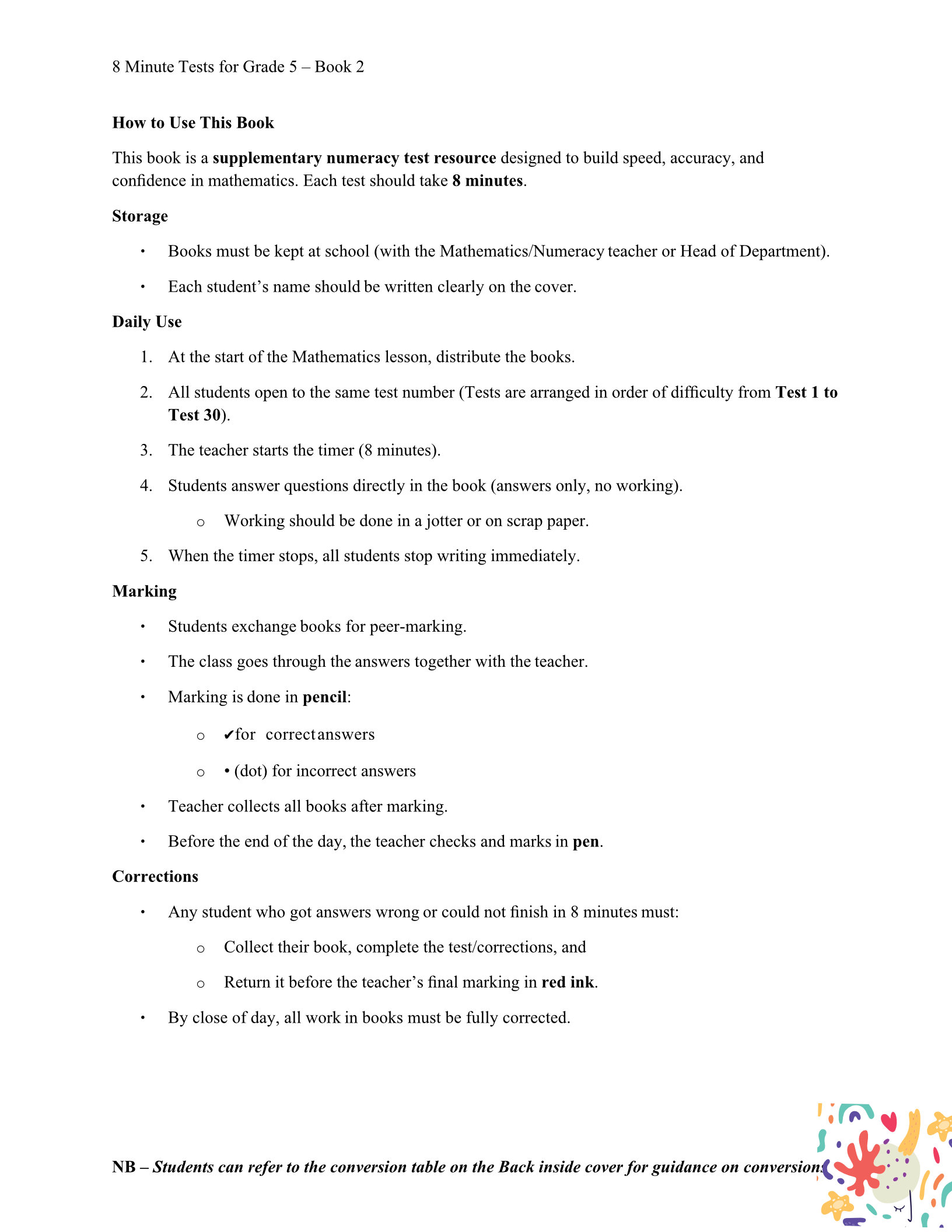 8 Minutes Tests Numeracy Grade 5 Edition 2 - Image 2