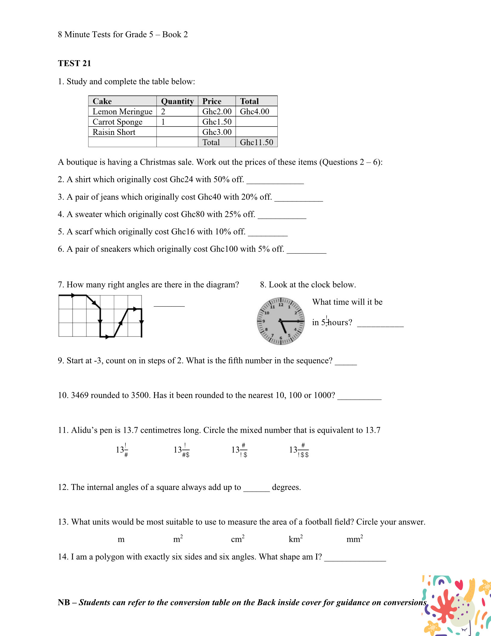 8 Minutes Tests Numeracy Grade 5 Edition 2 - Image 5