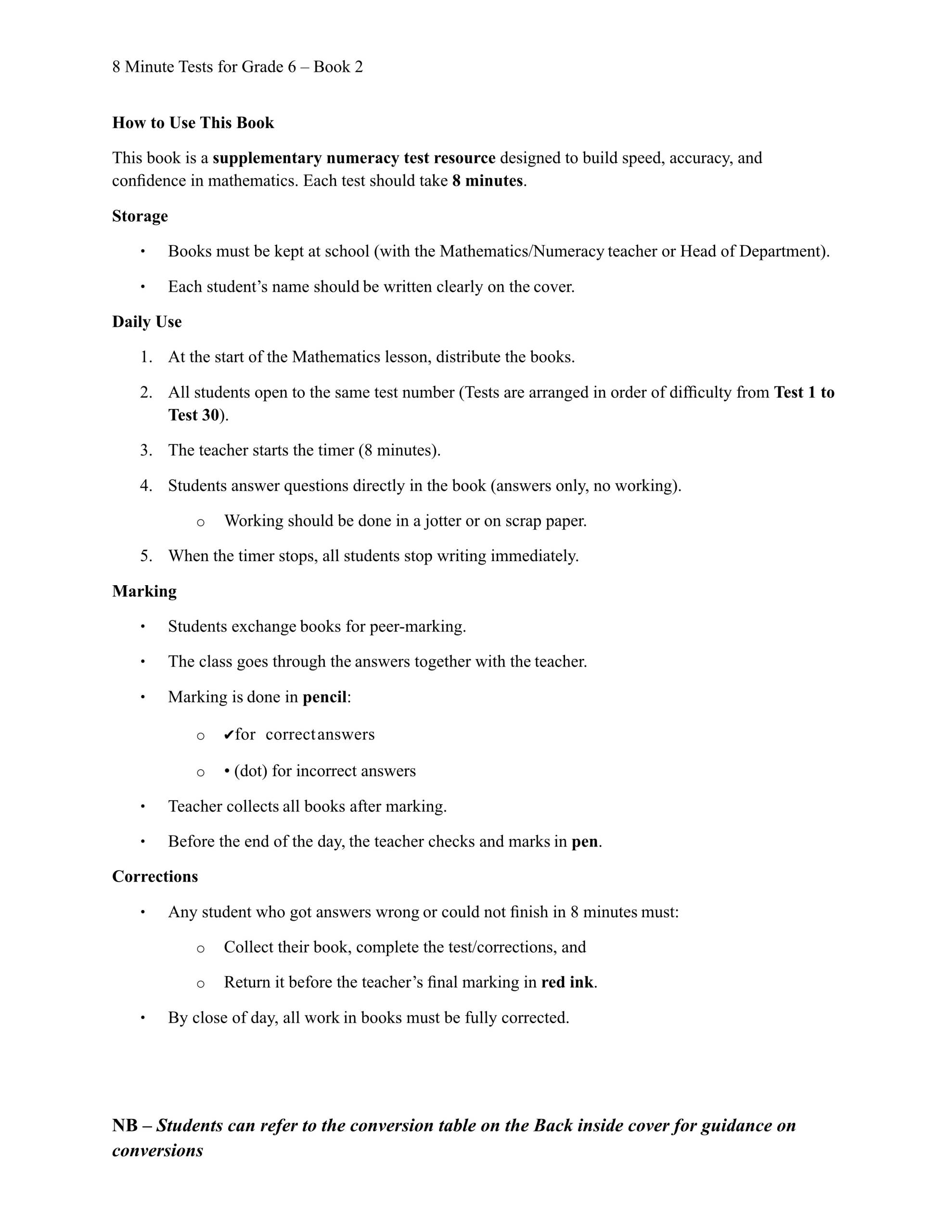 8 Minute Tests in Numeracy Grade 6 Edition 2 - Image 2