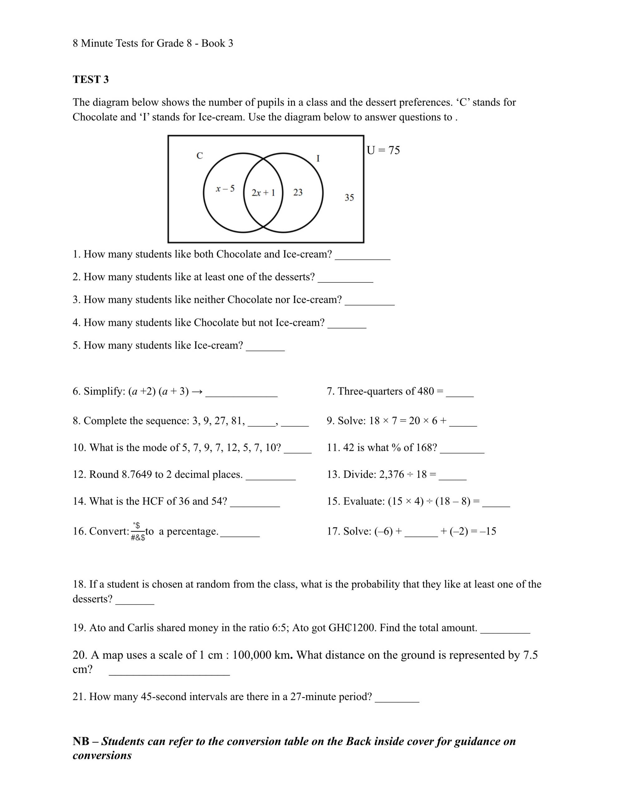 8 Minutes Test in Numeracy Grade 8 Edition 3 - Image 5